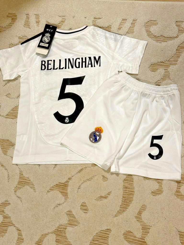 Real Madrid Jude Bellingham #5 Soccer Jersey White Unisex Kids CLEARANCE