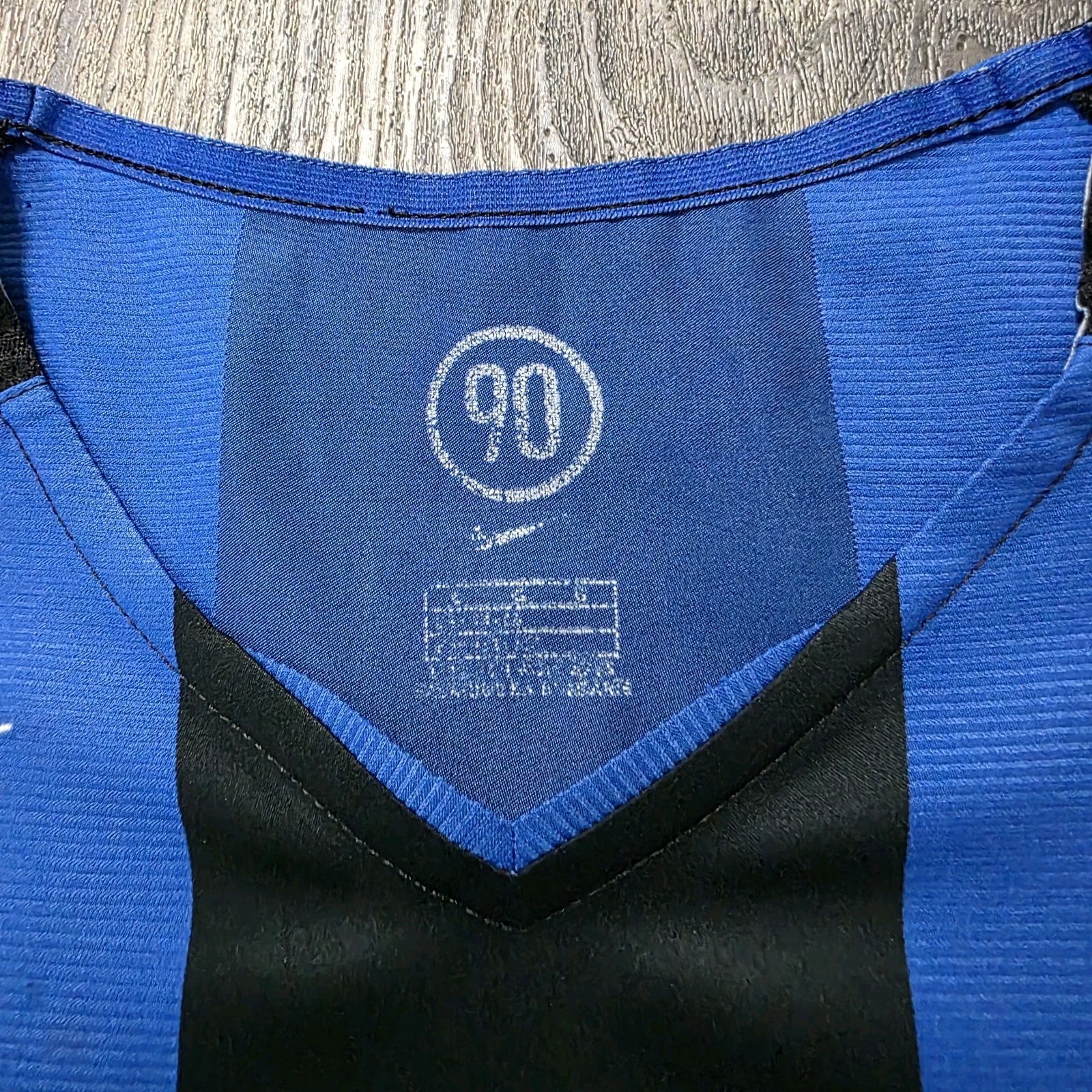 2005 Nike Inter Milan Home Soccer Jersey Adriano Kids L Brazil Italy World Cup