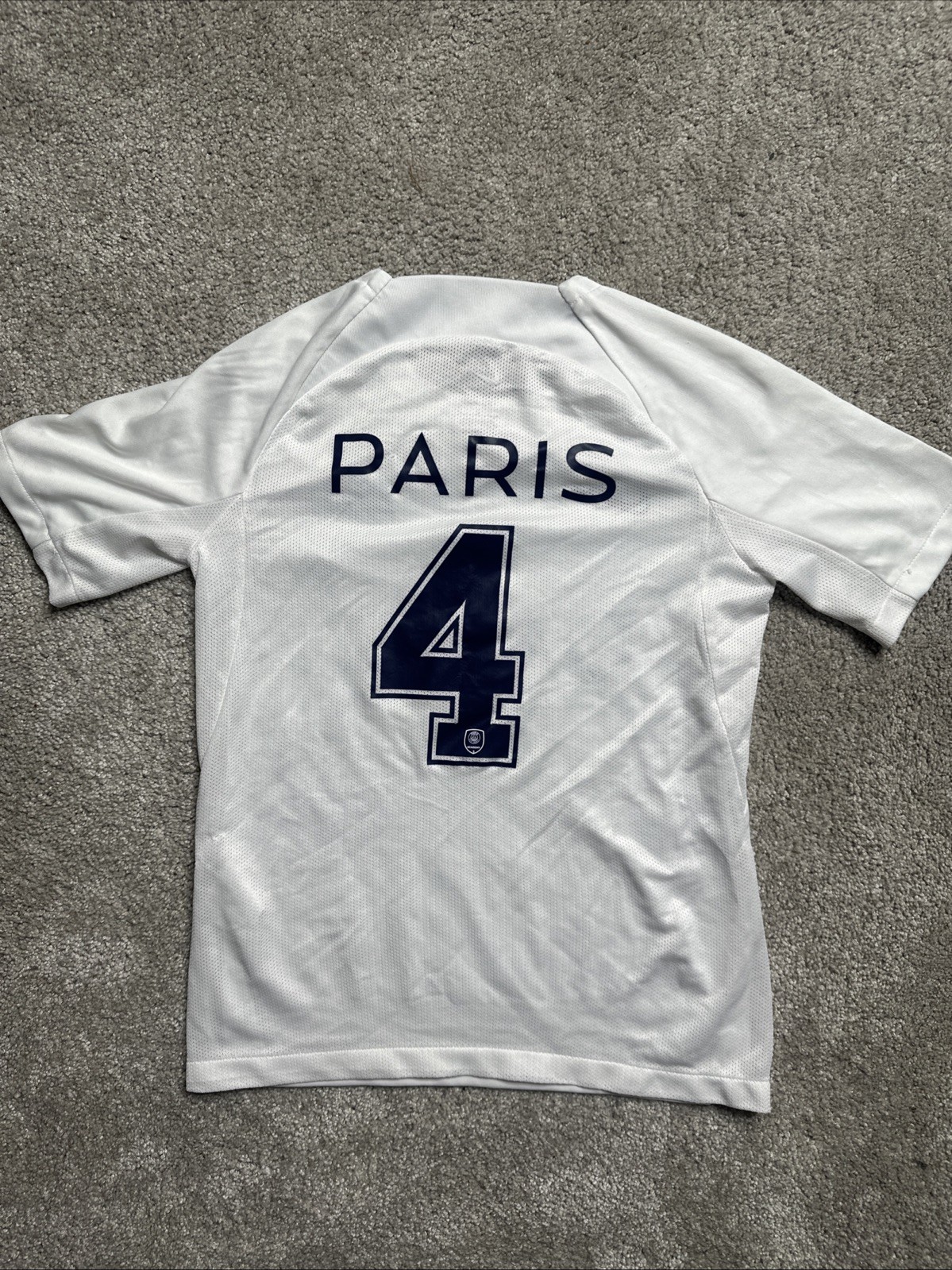Nike Paris Saint-Germain PSG Soccer Jersey Qatar Airways White Youth L France