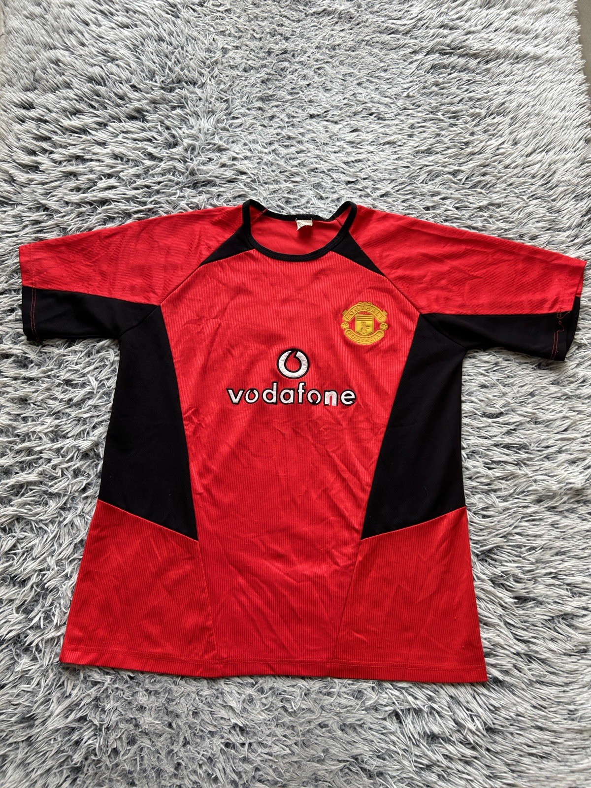 Manchester United David Beckham #7 Football Vodafone Soccer Jersey Mens XL Red