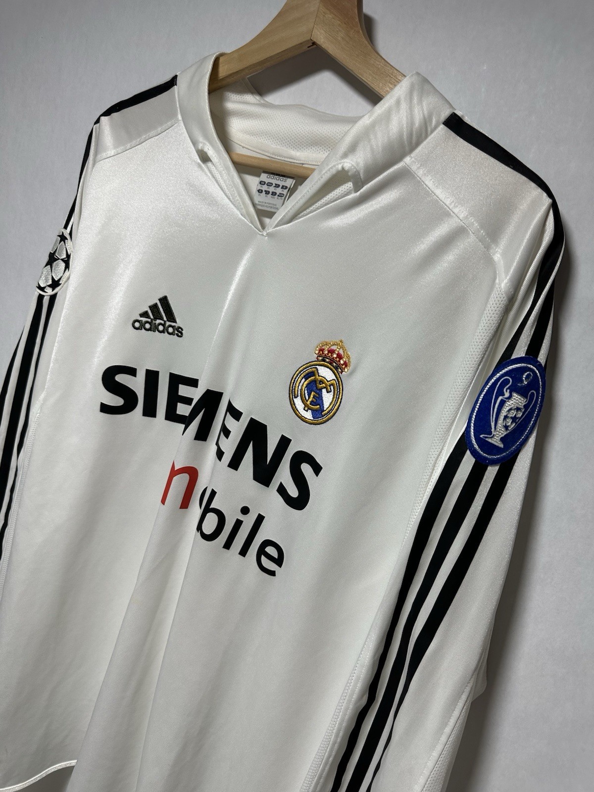 Real Madrid Adidas David Beckham Long Sleeve 2004 2005 Jersey Kit UCL Size XL