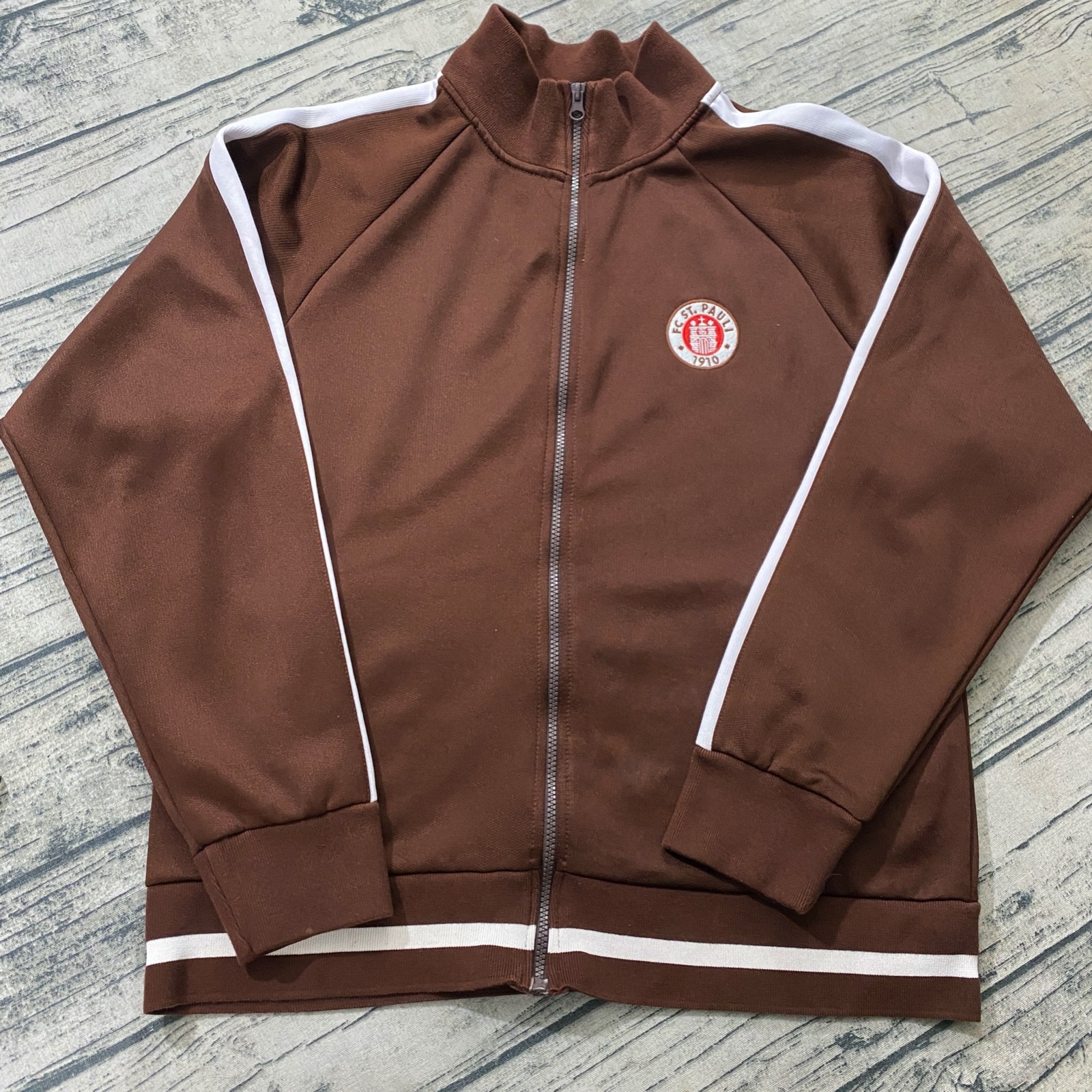 FC St. Pauli Mens L Full Zip Jacket Logo Soccer Football League Official Warmup