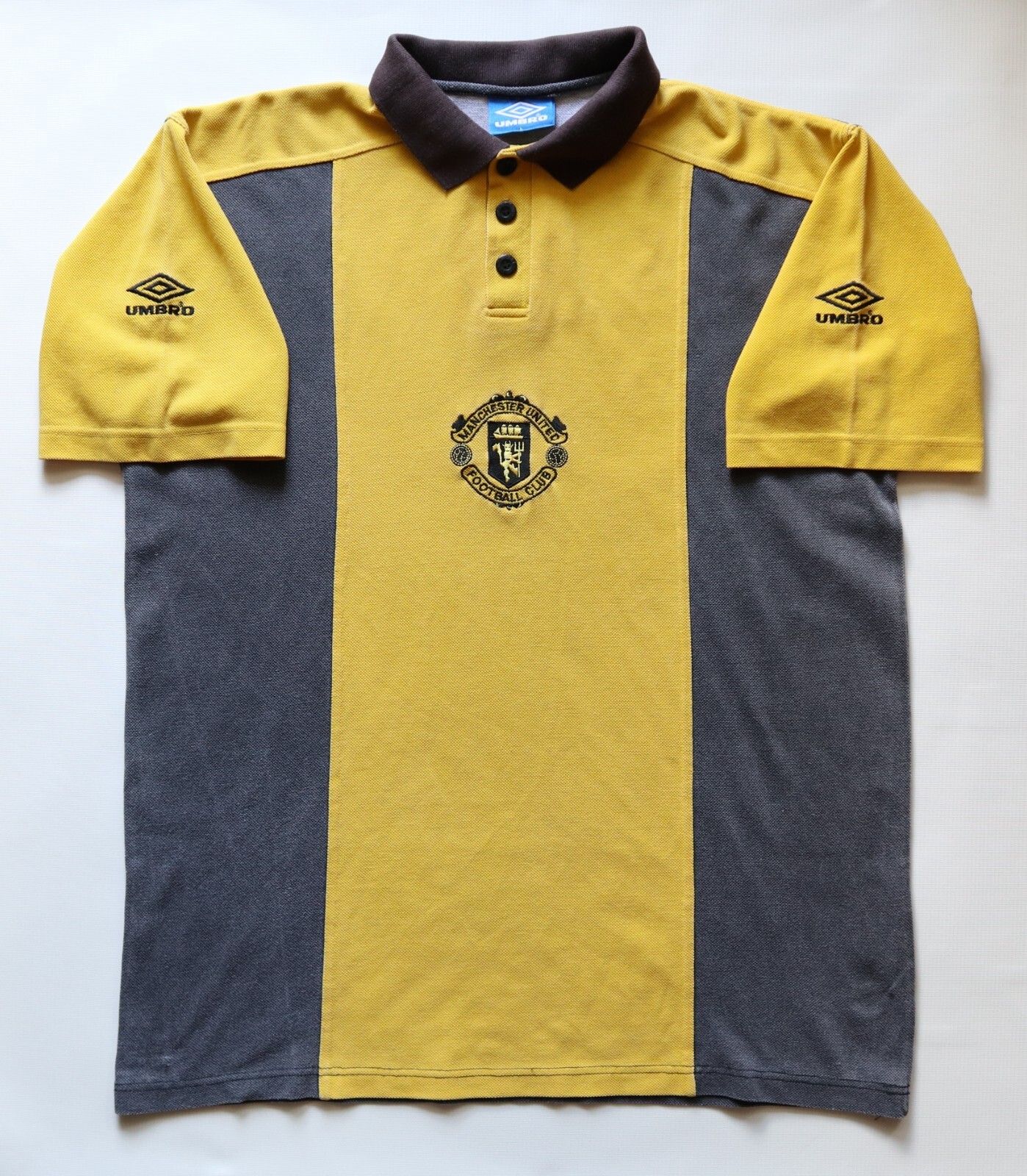 MANCHESTER UNITED 1996/1997 TRAINING POLO FOOTBALL SHIRT SOCCER JERSEY UMBRO L