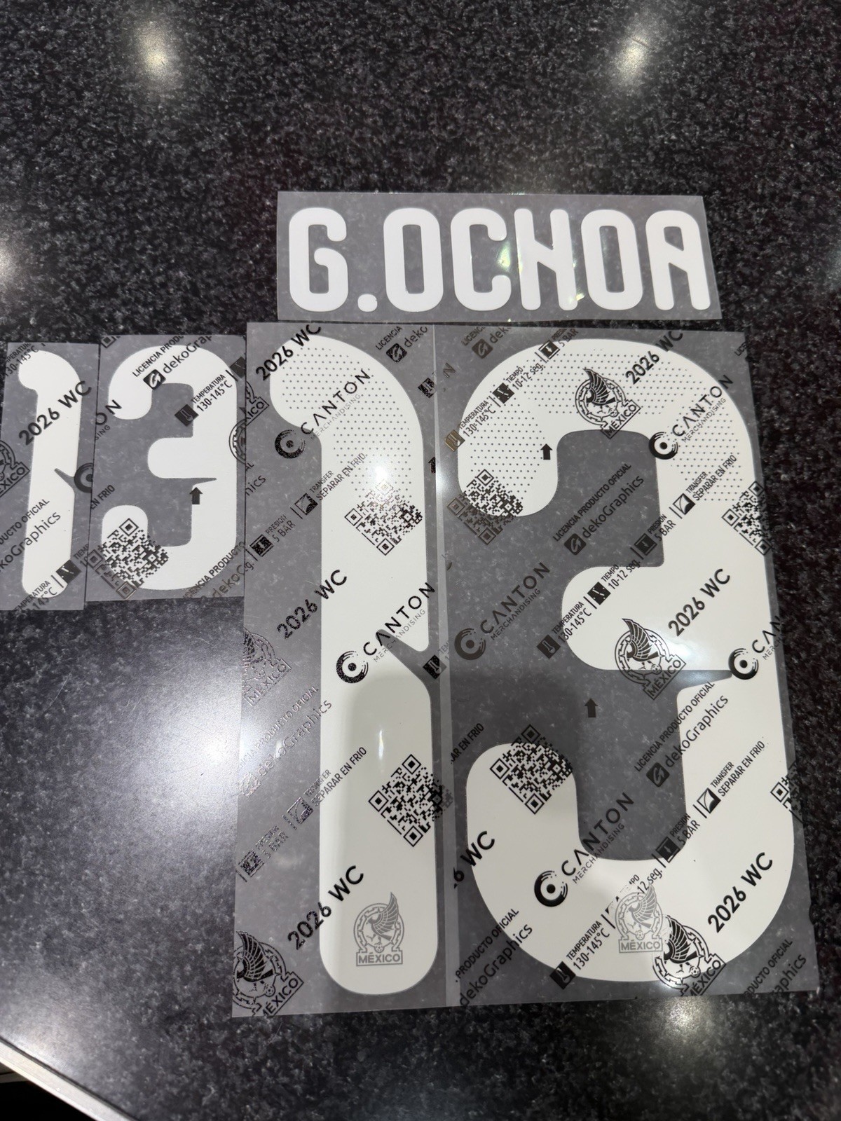 Memo Ochoa #13 Official Authentic Adult Size Name Set For Pink GK Jersey