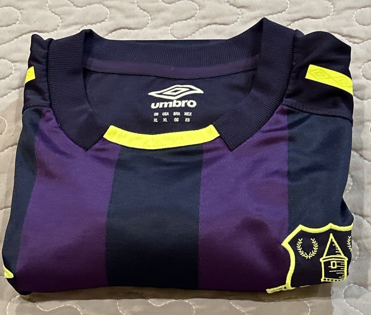 Umbro Everton FC Jersey XL Mens 2017 2018 Third Kit Soccer Shirt Purple Navy