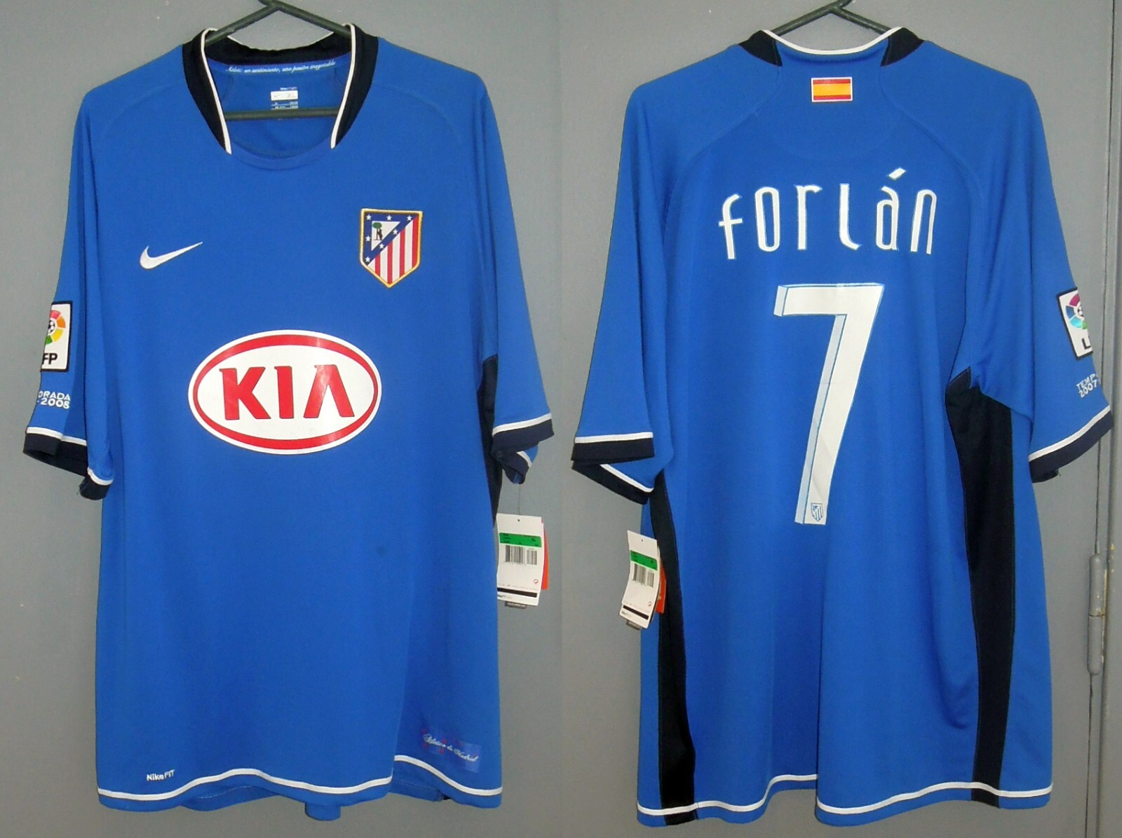 ATLETICO MADRID jersey 2007/08 #7 FORLAN away La Liga