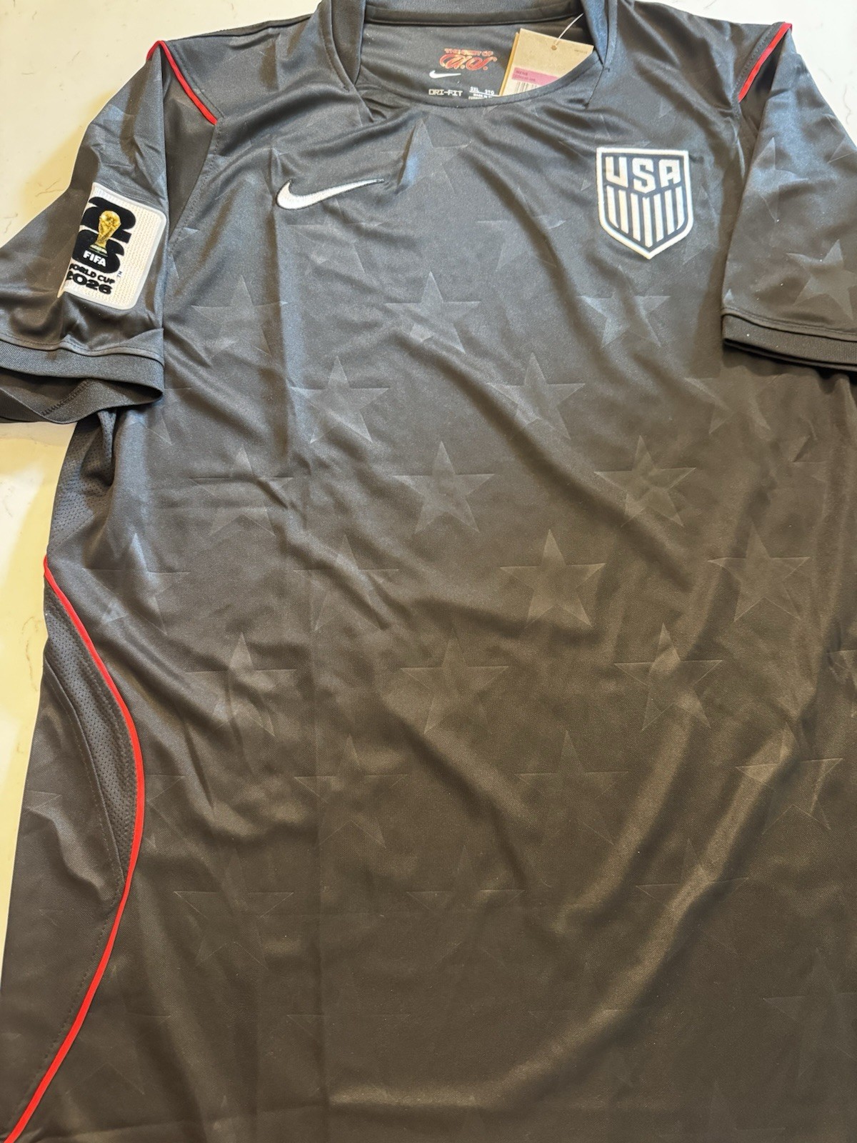 USA Men’s BLACK Jersey 2026 World Cup Jersey with FIFA Patch USA Soccer