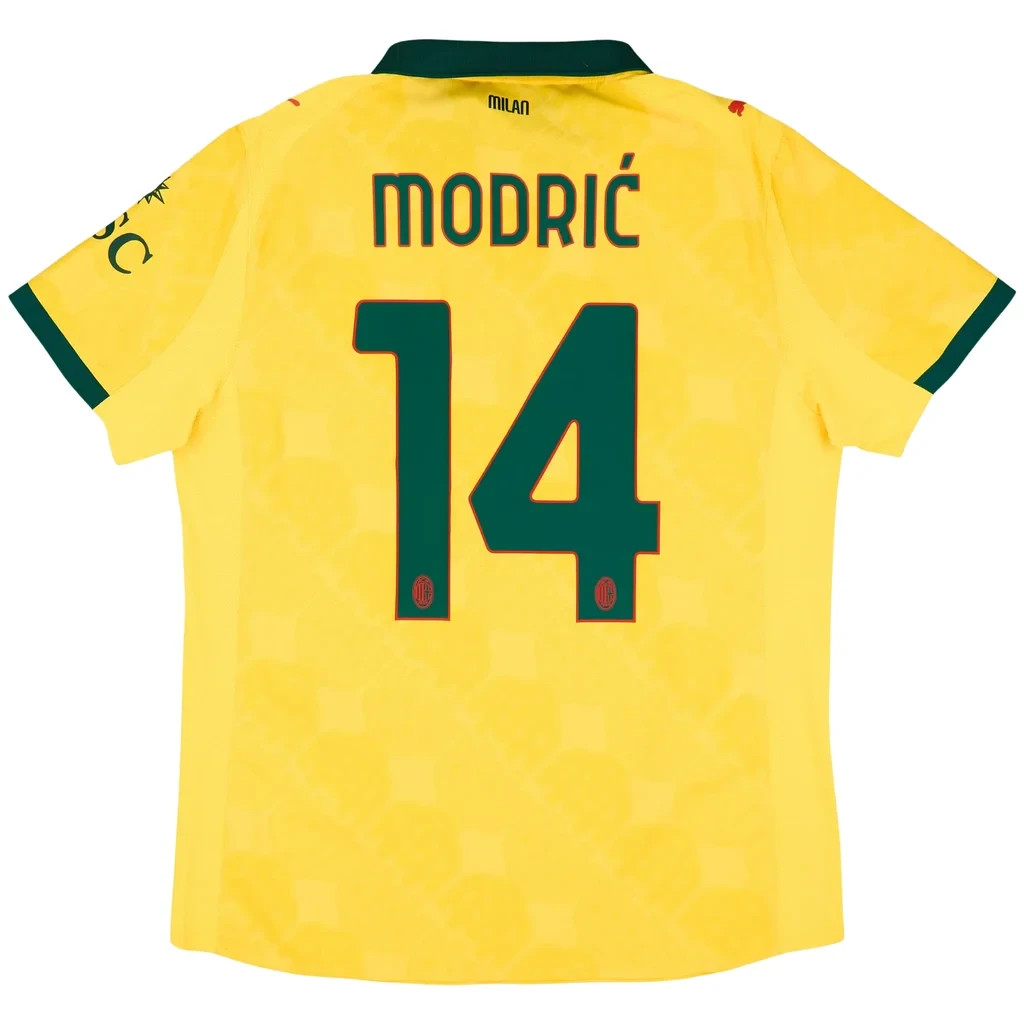Luka Modric 14 AC Milan Away Player Size Nameset ID Print Football Jersey