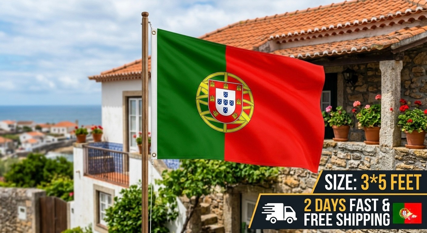 Portugal Flag – 3*5 feet – FIFA World Cup 2026 – 2 days Free Shipping – Ronaldo