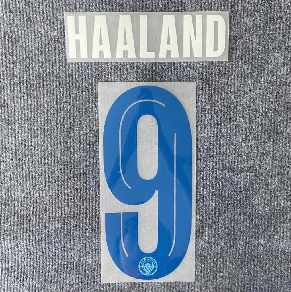 Haaland 9 Manchester City Away Player Size Nameset ID Print Football Jersey