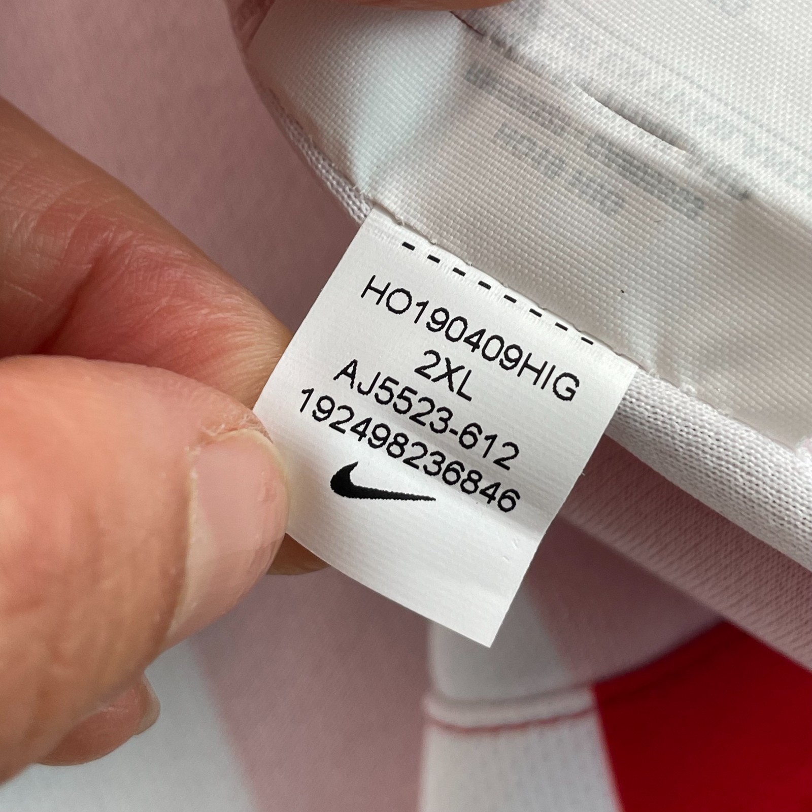 Nike Atletico Madrid Home Soccer Jersey Men 2XL Red White La Liga 2019 NWT