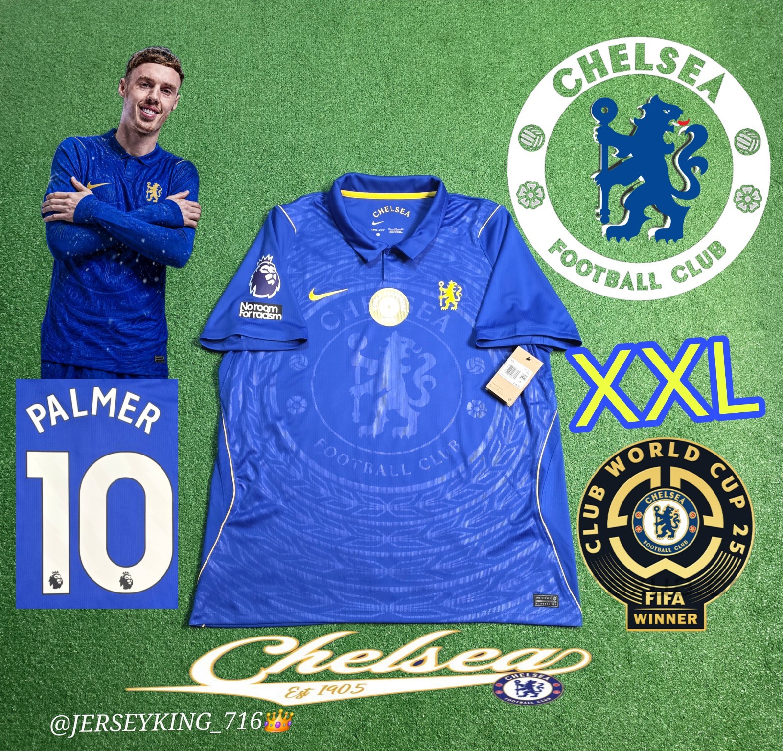 🇬🇧Nike Chelsea FC Cole Palmer#10 2026/2027 Home Blue Jersey XXL EPL Patch CWC