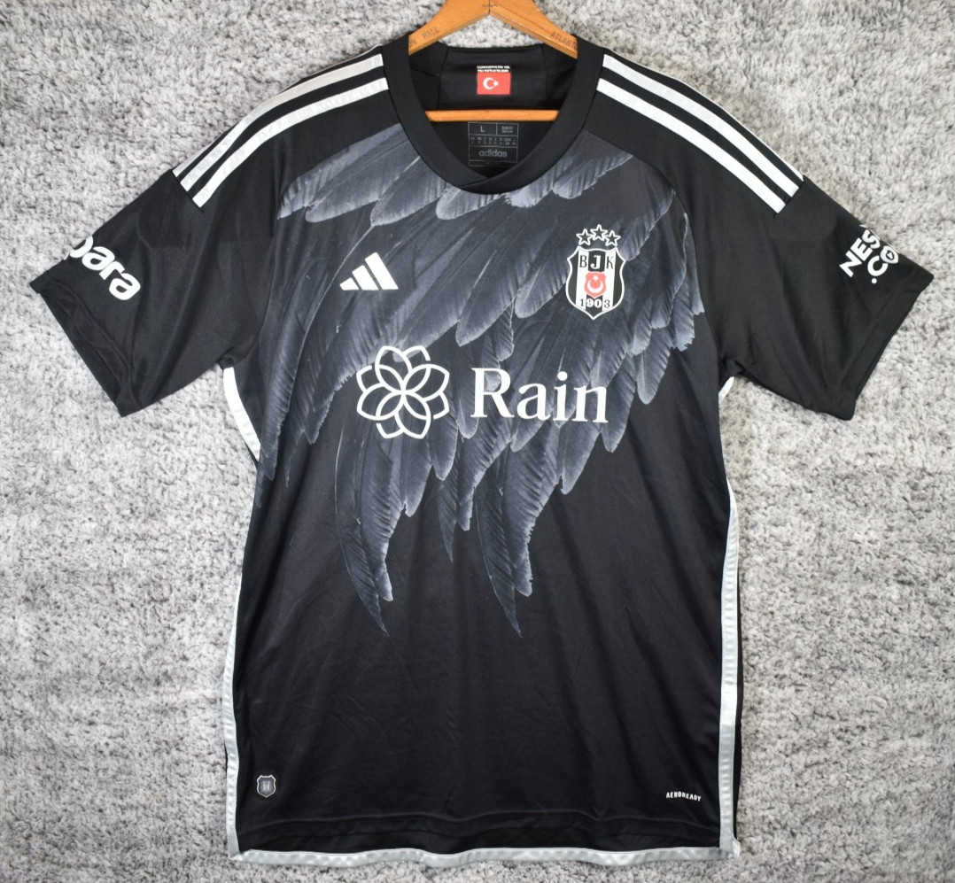 Adidas FC Besiktas 2023/2024 Away Soccer Jersey Football Black Kaya Men’s Sz L