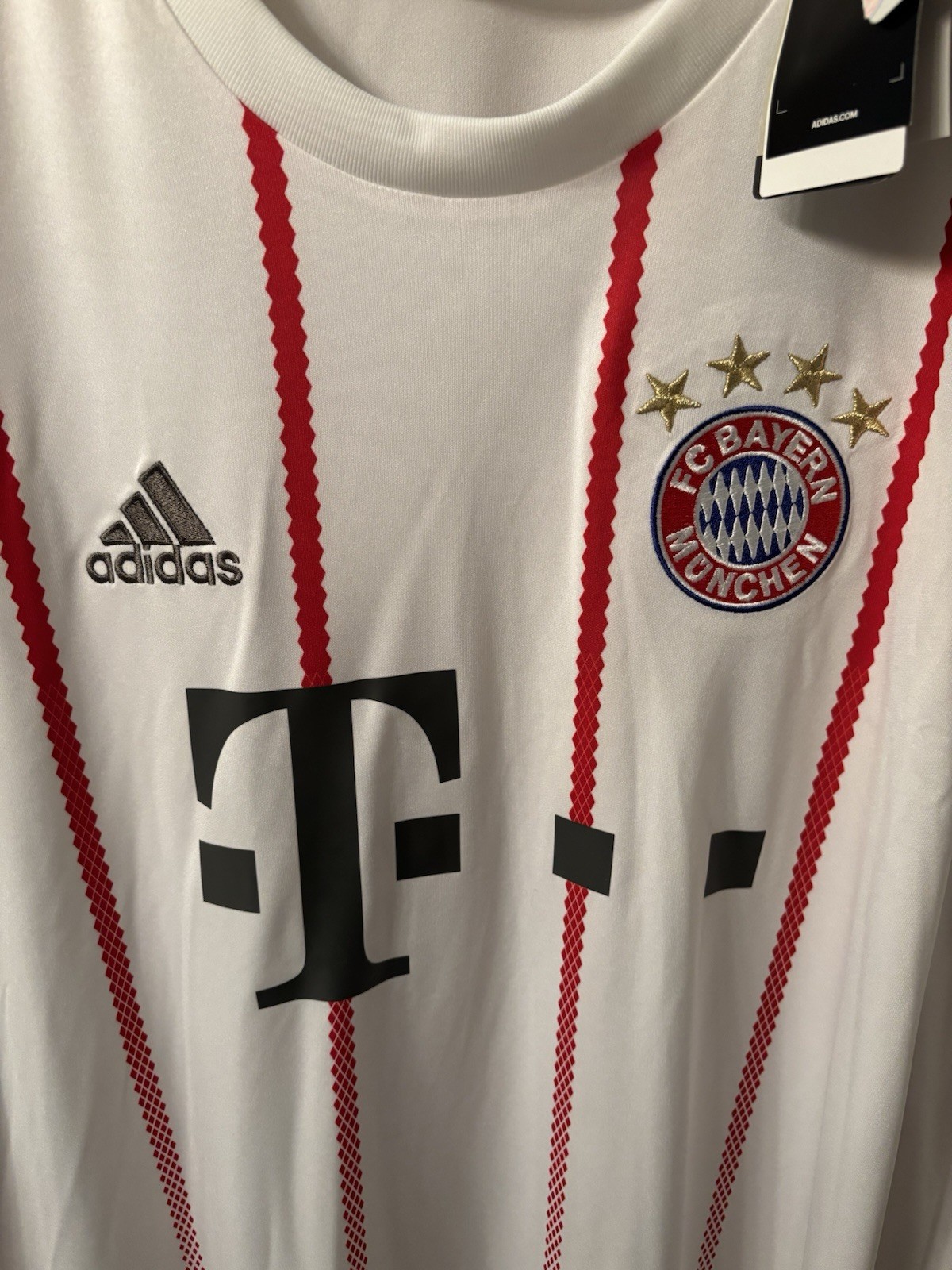 Adidas FC Bayern Munich 2017/18 Third Jersey White/Red Adult Size 3XL