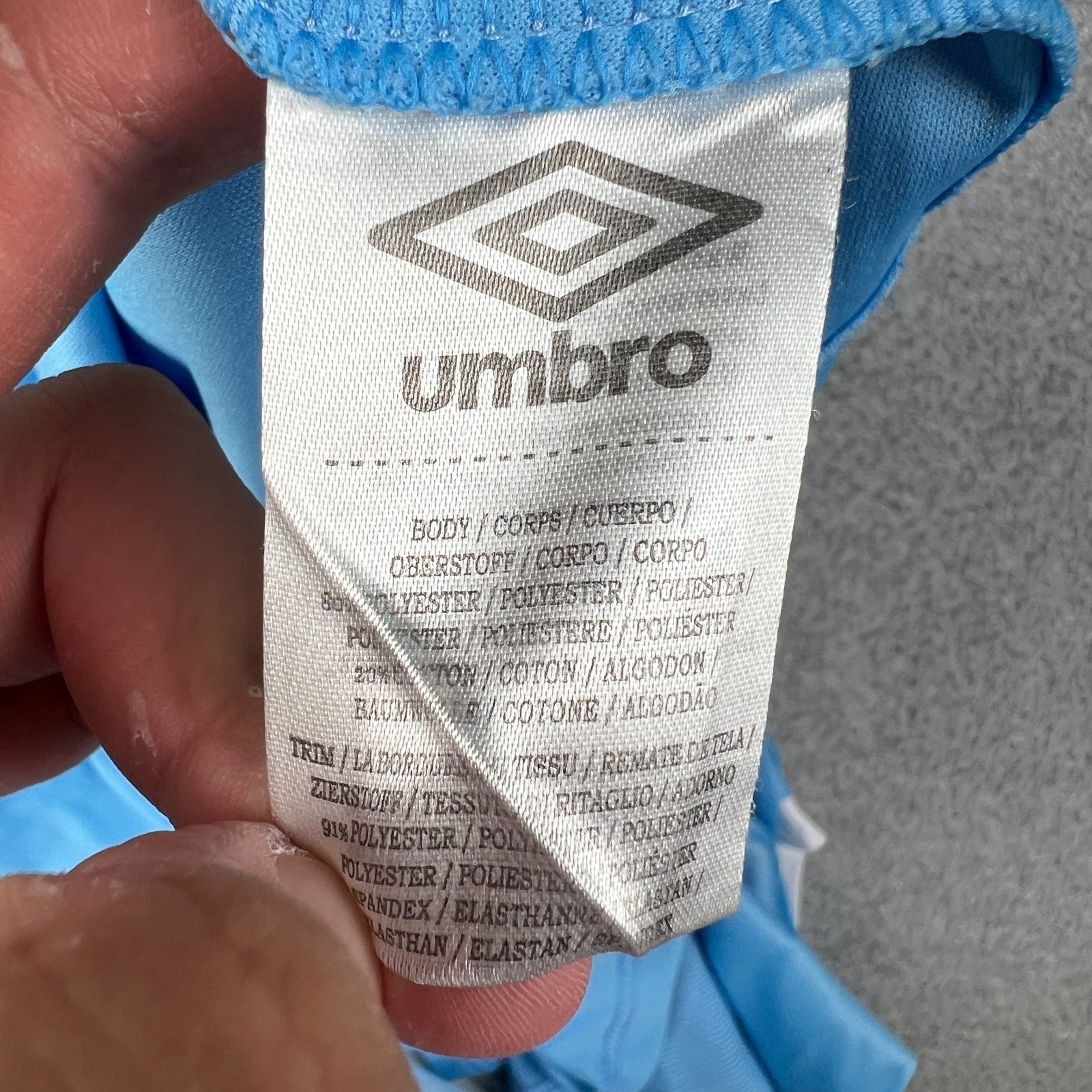 VINTAGE Manchester City 2009 2010 Umbro Jersey Kit Large Mens Blue Soccer