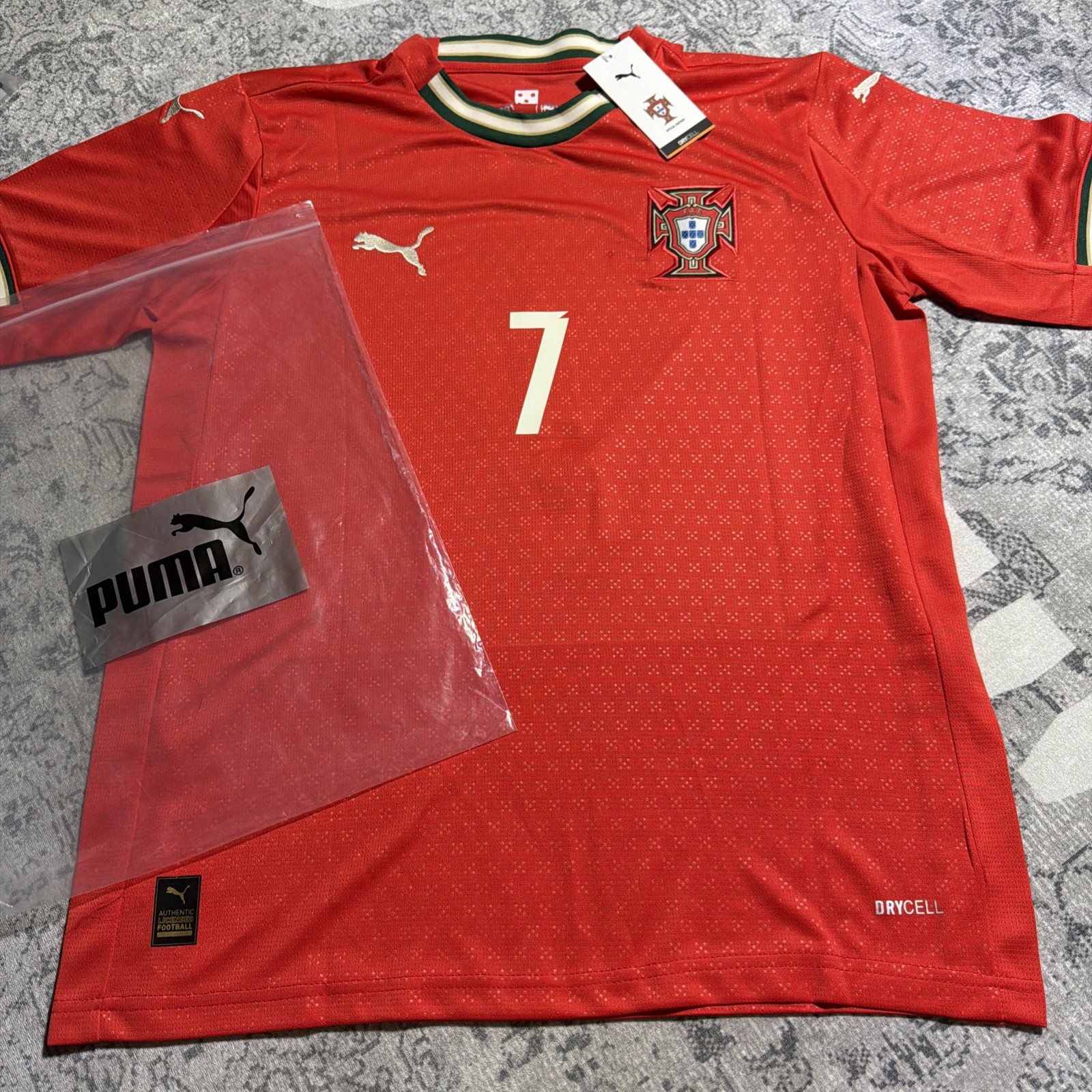 2026 Puma Portugal Home Ronaldo #7 CR7 Soccer Jersey Red Camiseta Futbol Large
