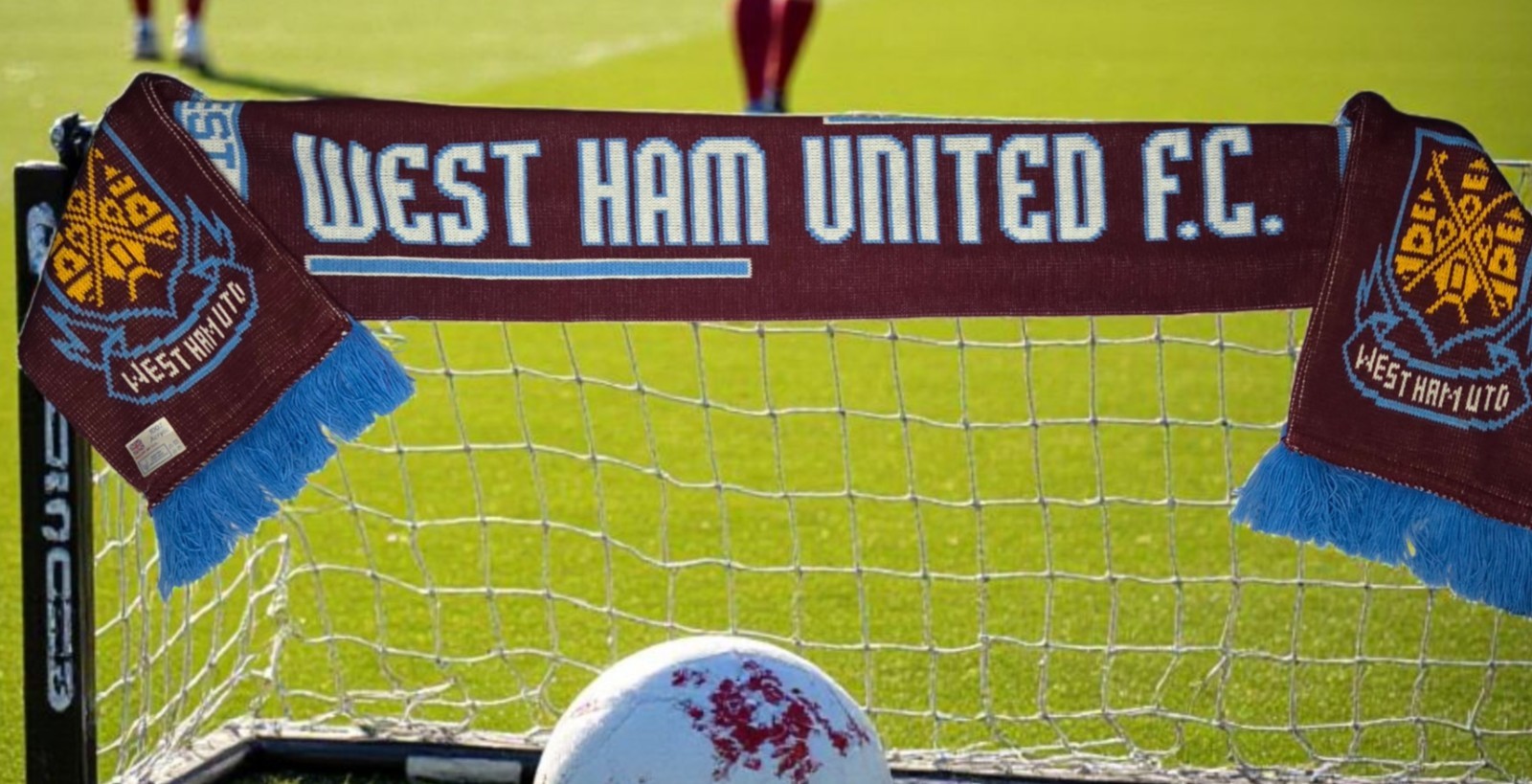 Authentic Ham United FC Scarf Est. 1895 West Hamuto Burgundy/Blue 100% Acrylic