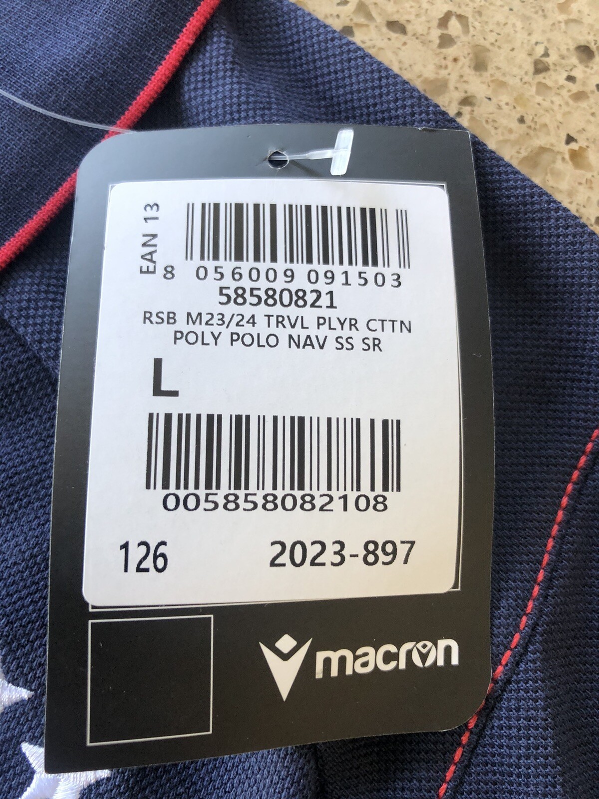 Red Star Belgrade FK Crvena Zvezda Macron Travel Polo Shirt Soccer NWT Large