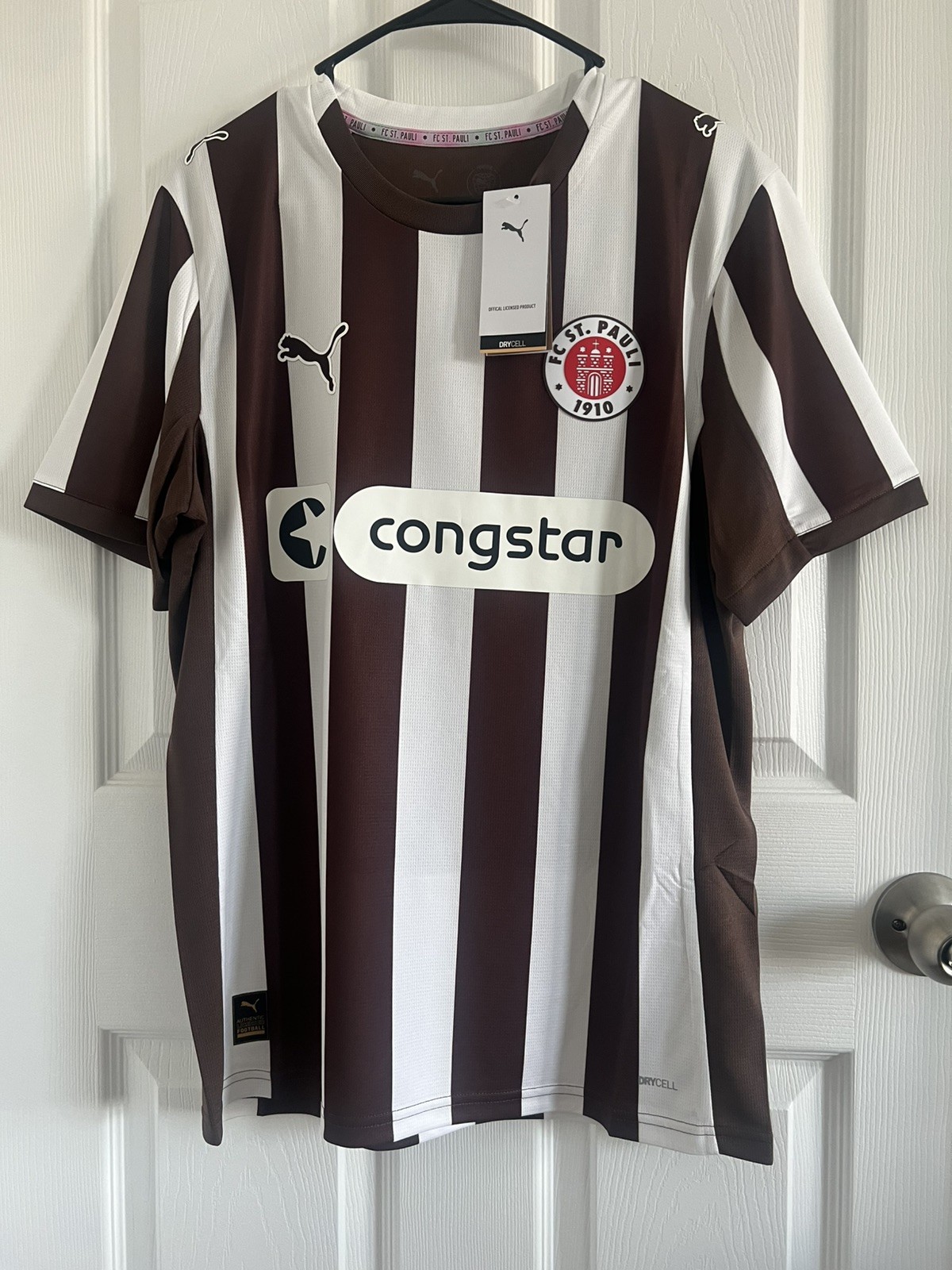 Puma FC St. Pauli 25/26 Home Soccer Jersey Men’s M Brown White BNWT 783063-01