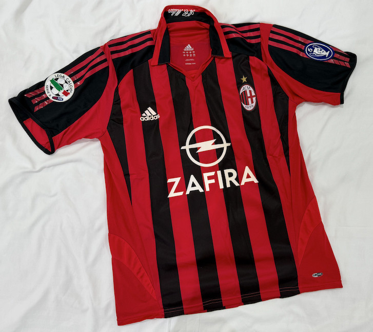 AC Milan Classic Football Shirt Jersey 2005–06 Short Sleeve Home Kit Maldini 3