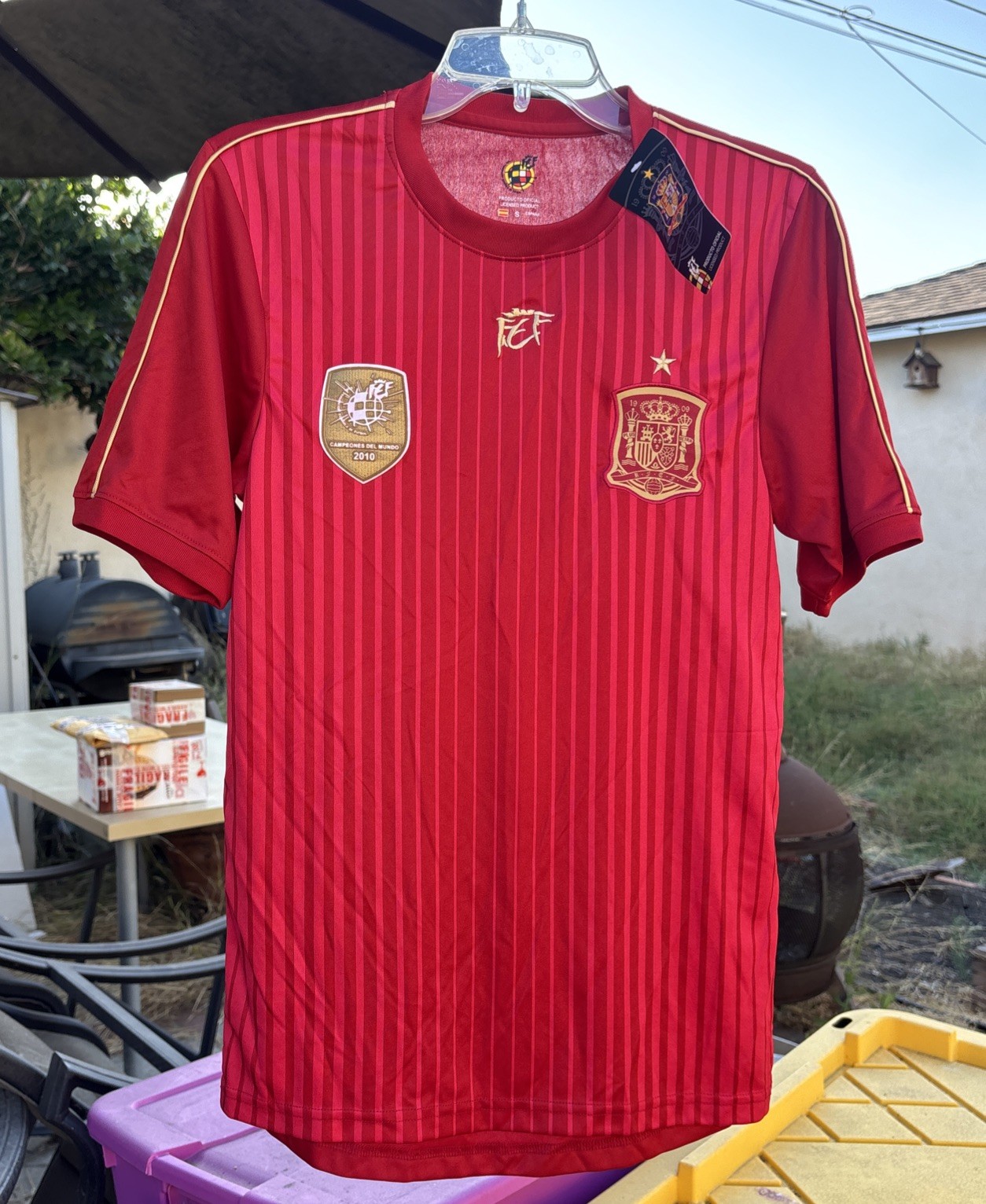 Original RFEF Spain Soccer Jersey 2010 World Champ Football Shirt Men S Euro New