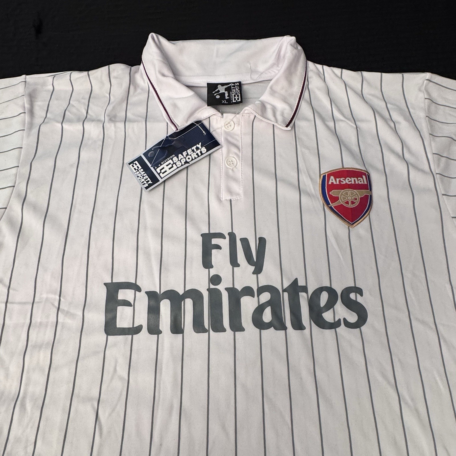 NEW! Fly Emirates Arsenal Safety Sports Soccer Jersey Size XL Futbol NWT!