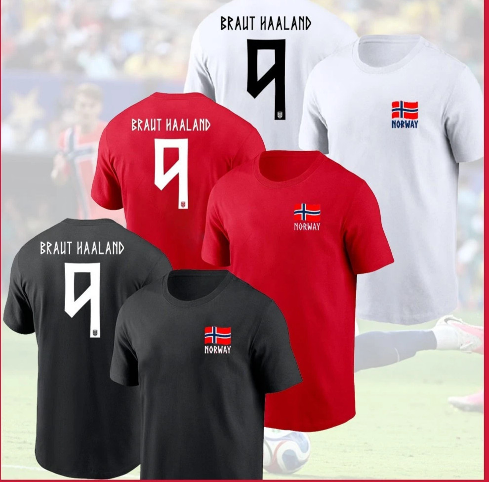 Erling Braut Haaland #9 Norway 2026 Soccer Team Name Number 2D T Shirt Unisex