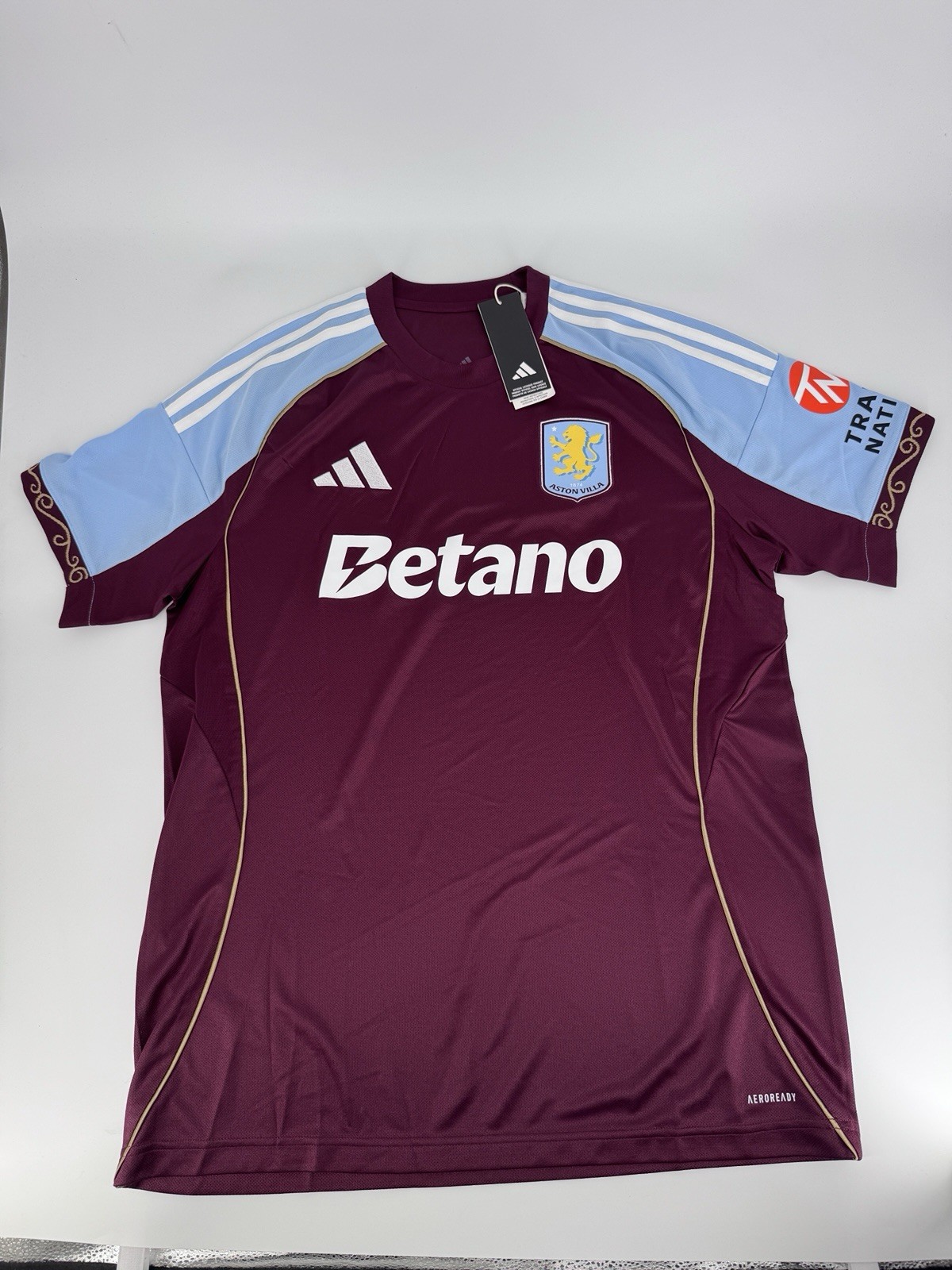 Adidas Aston Villa FC Home 2025/26 Soccer Football Jersey New W/Tags Men’s Large