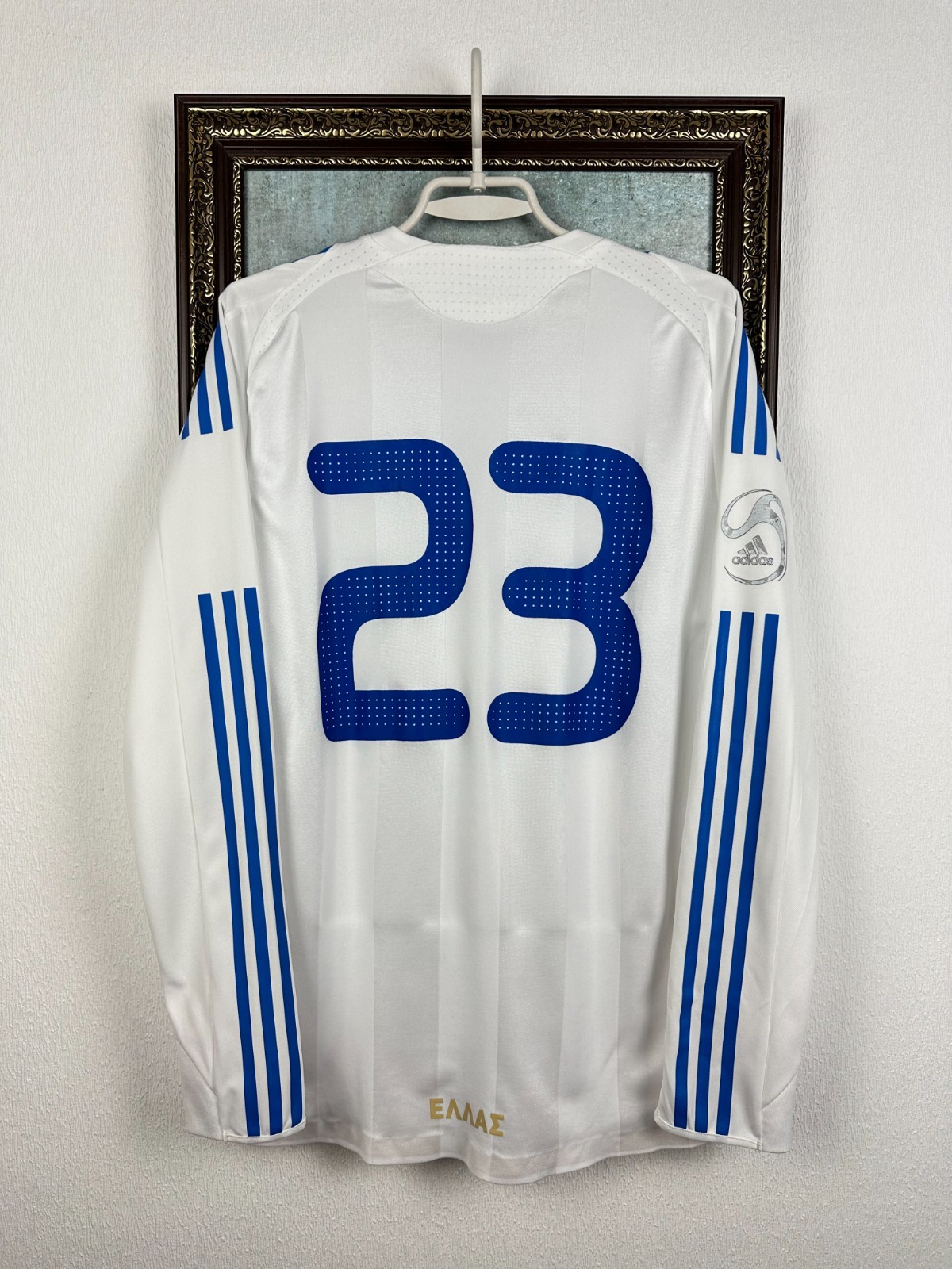 Greece Away football shirt 2007 Player Issue Long Sleeve Jersey #23 Mens Size M