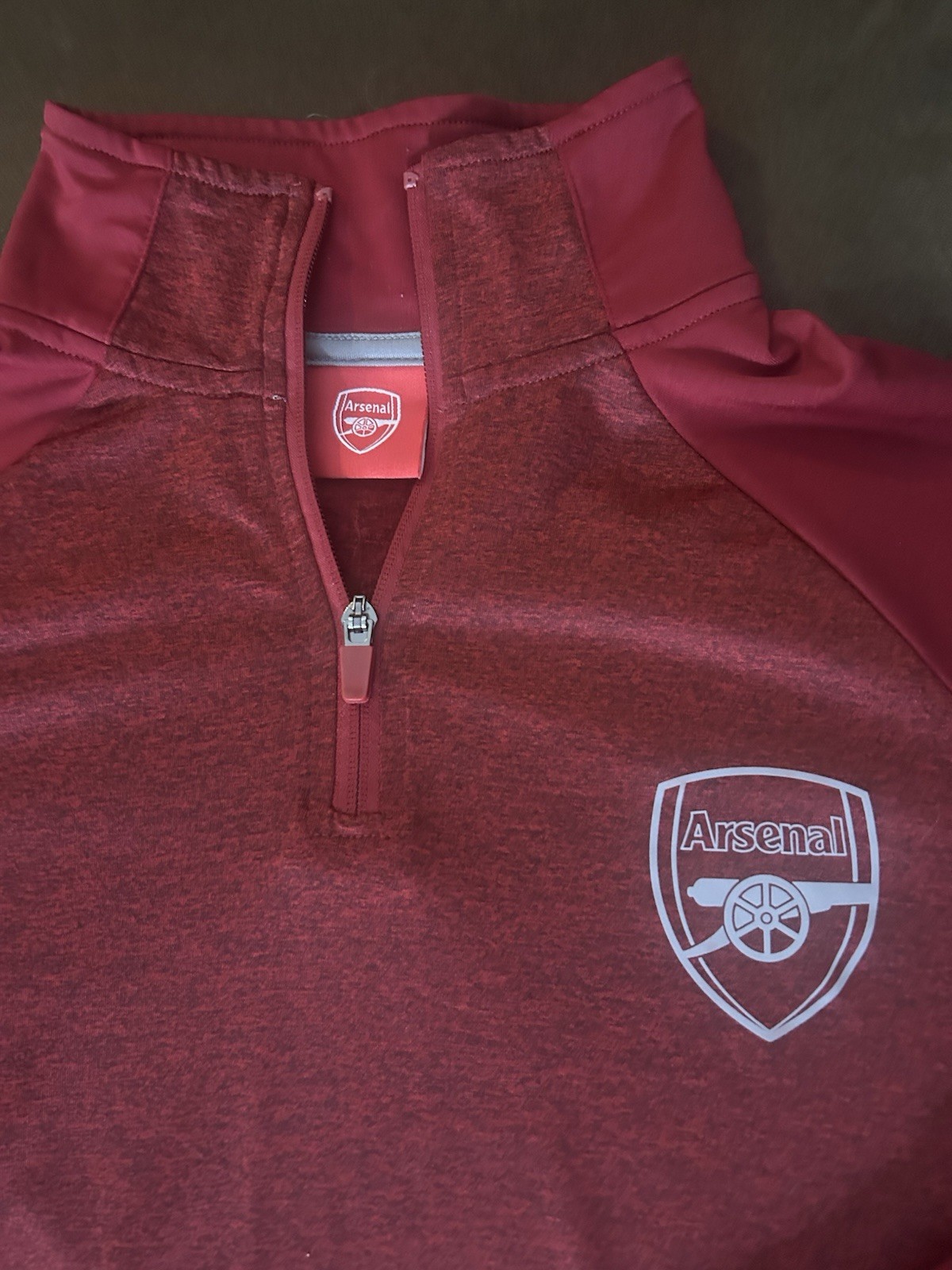 Arsenal 1/4 Zip Up Pullover Jacket Futbol Soccer Training Red Burgundy 2XL