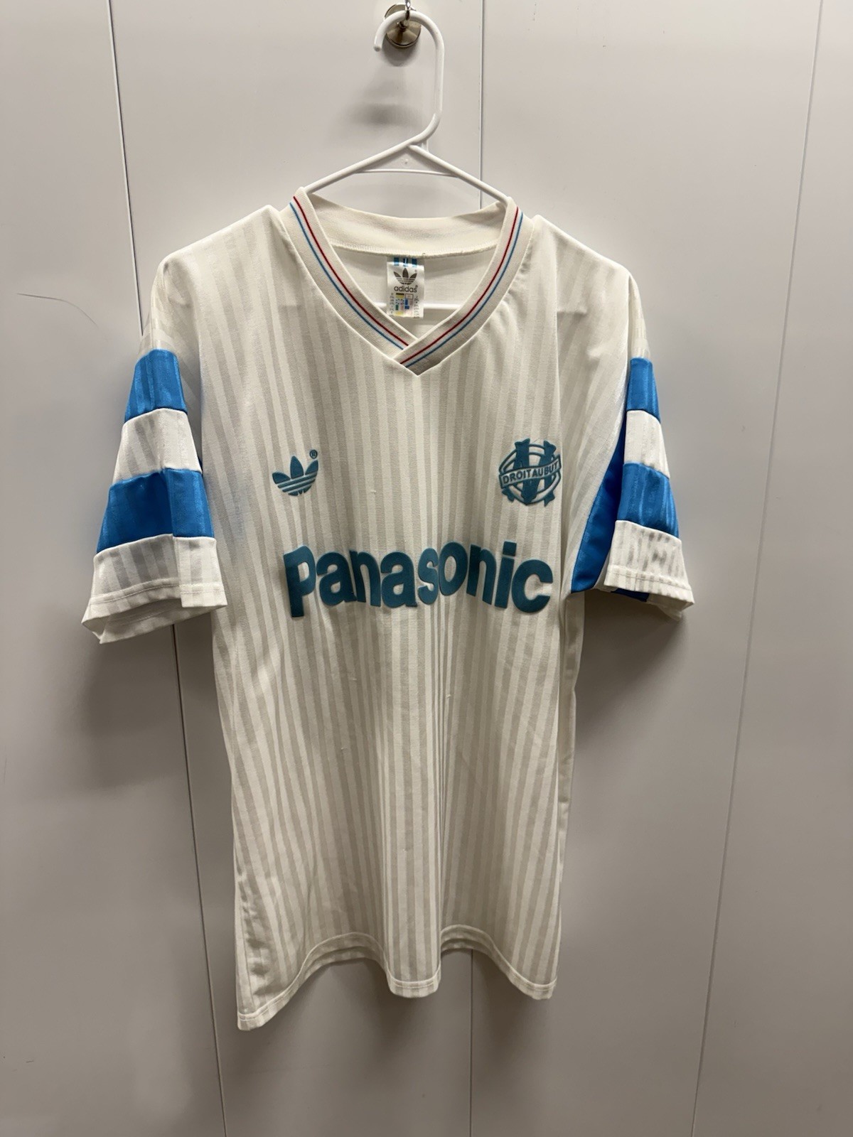 adidas Olympique Marseille 1990-1991 Home Football Soccer Jersey US XXL