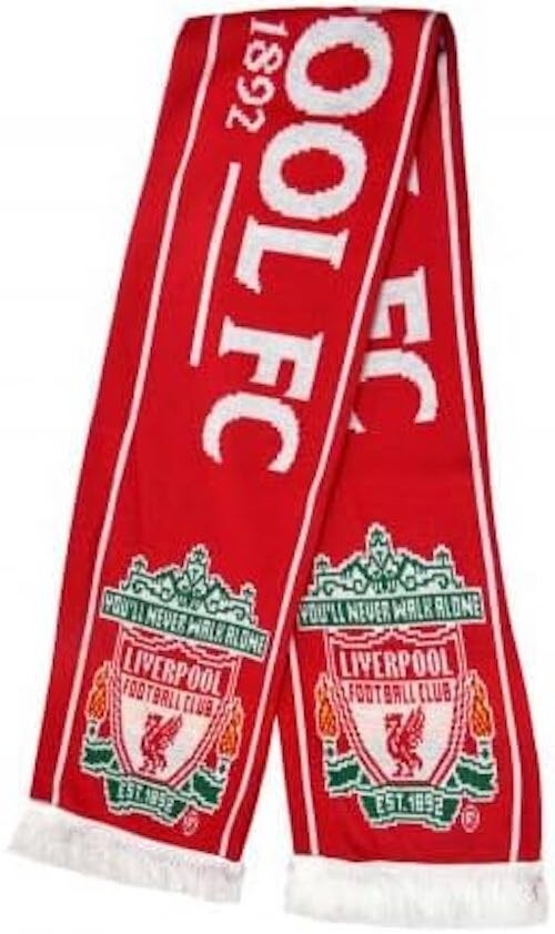Official Liverpool FC Scarf – Red & White – “You’ll Never Walk Alone” – Est. 189