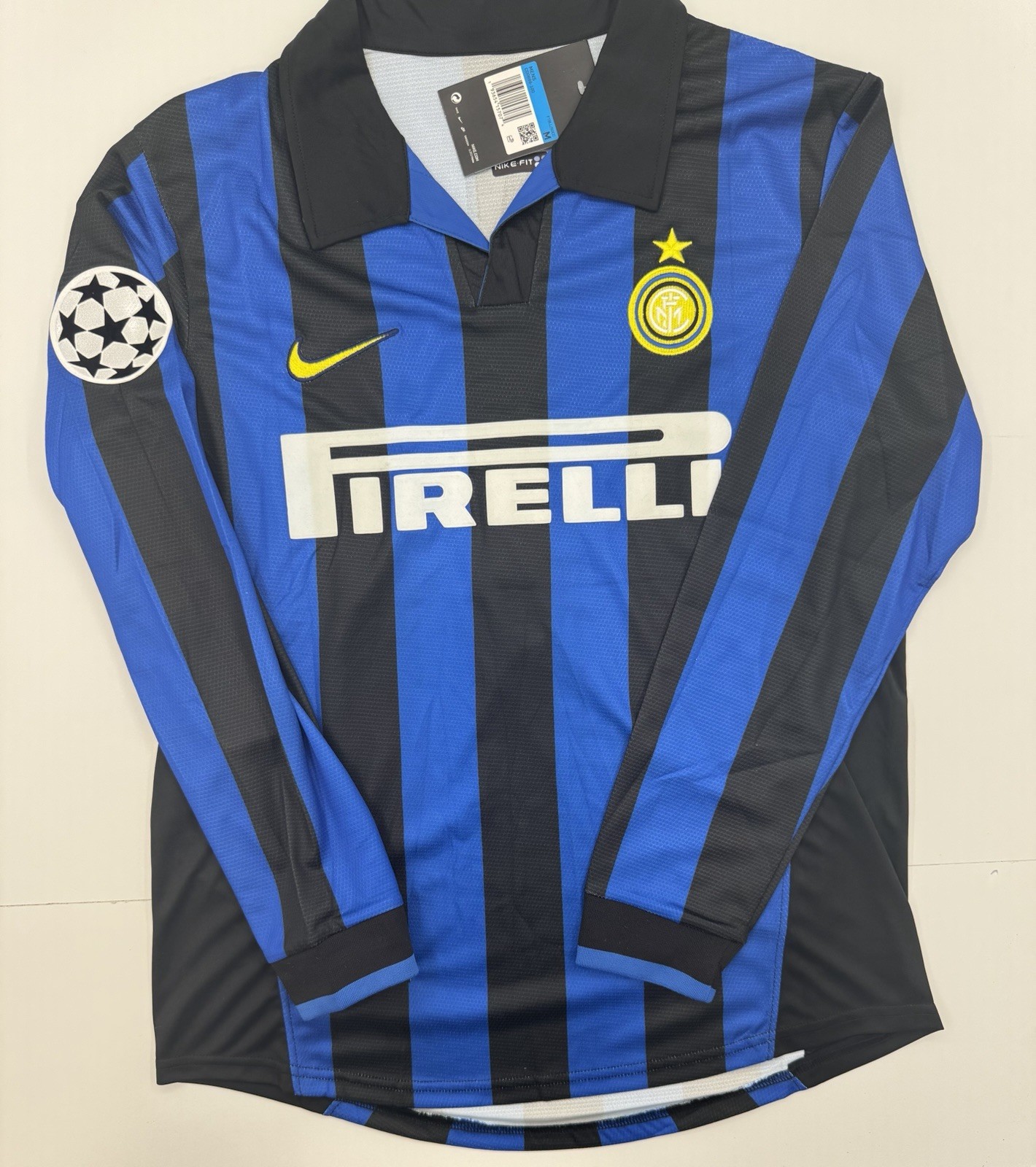 1998/99 Inter Milan Home Retro Jersey Ronaldo #9 Long Sleeve Vintage Iconic Blue