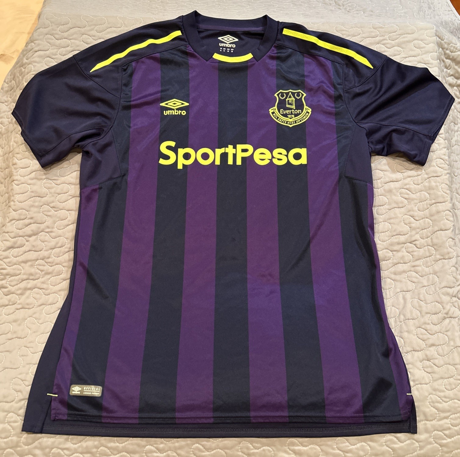 Umbro Everton FC Jersey XL Mens 2017 2018 Third Kit Soccer Shirt Purple Navy