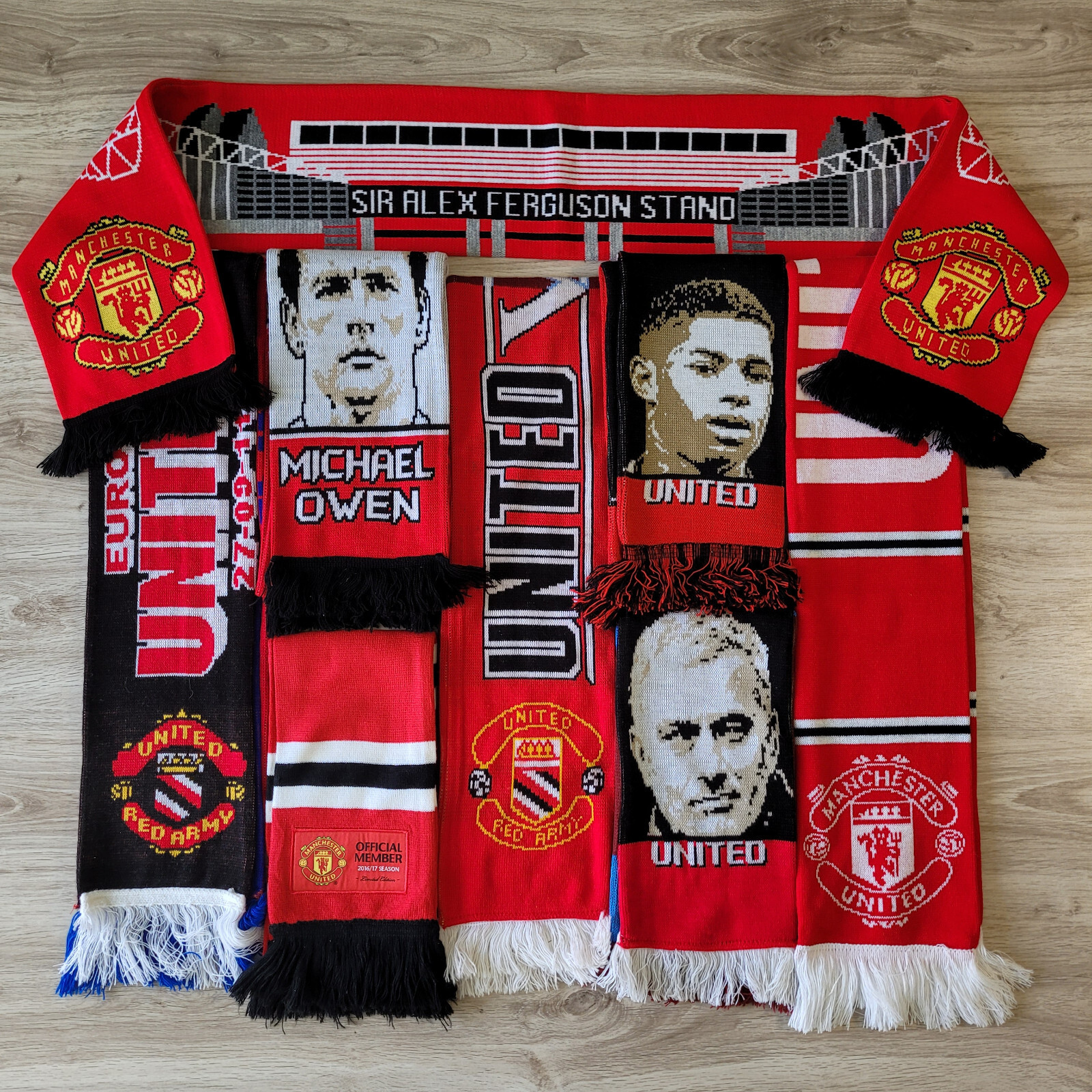 Lot Manchester United Scarfs Football Club Soccer Fan Supporter Matchday England