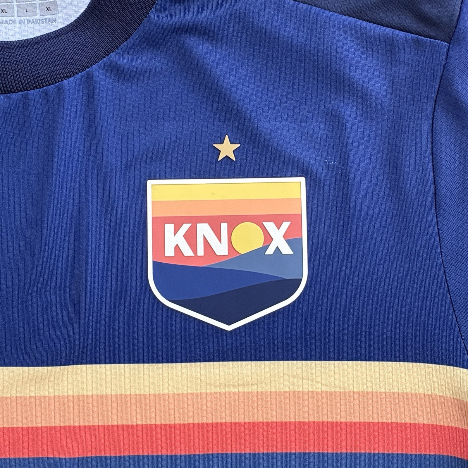 One Knox USL 2026 Retro Home Kit Replica Blue Jersey Shirt L Large