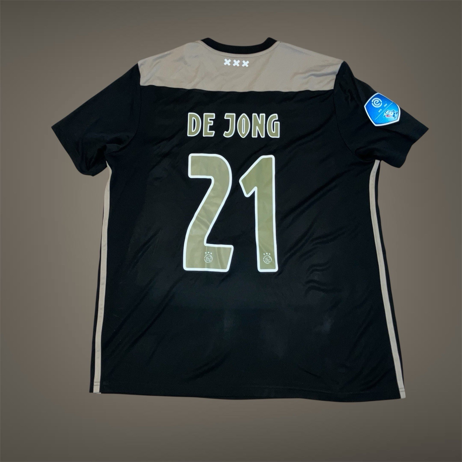 Frenkie De Jong 2018/19 Ajax Away Black Adidas CF5468 Men XL Jersey