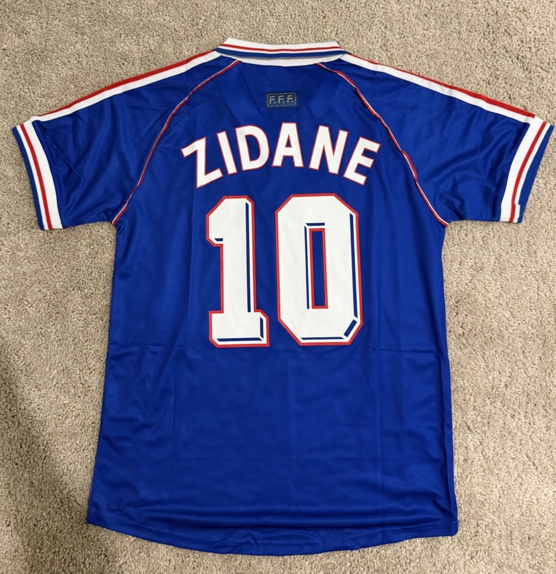 1998 Zinedine Zidane Adidas France Home World Cup Jersey Size XL
