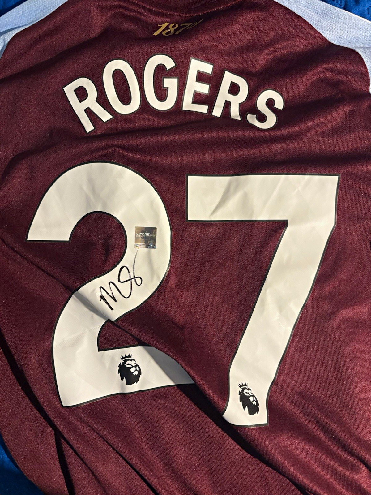 Aston Villa ROGERS #27 Soccer Jersey Burgundy Premier League