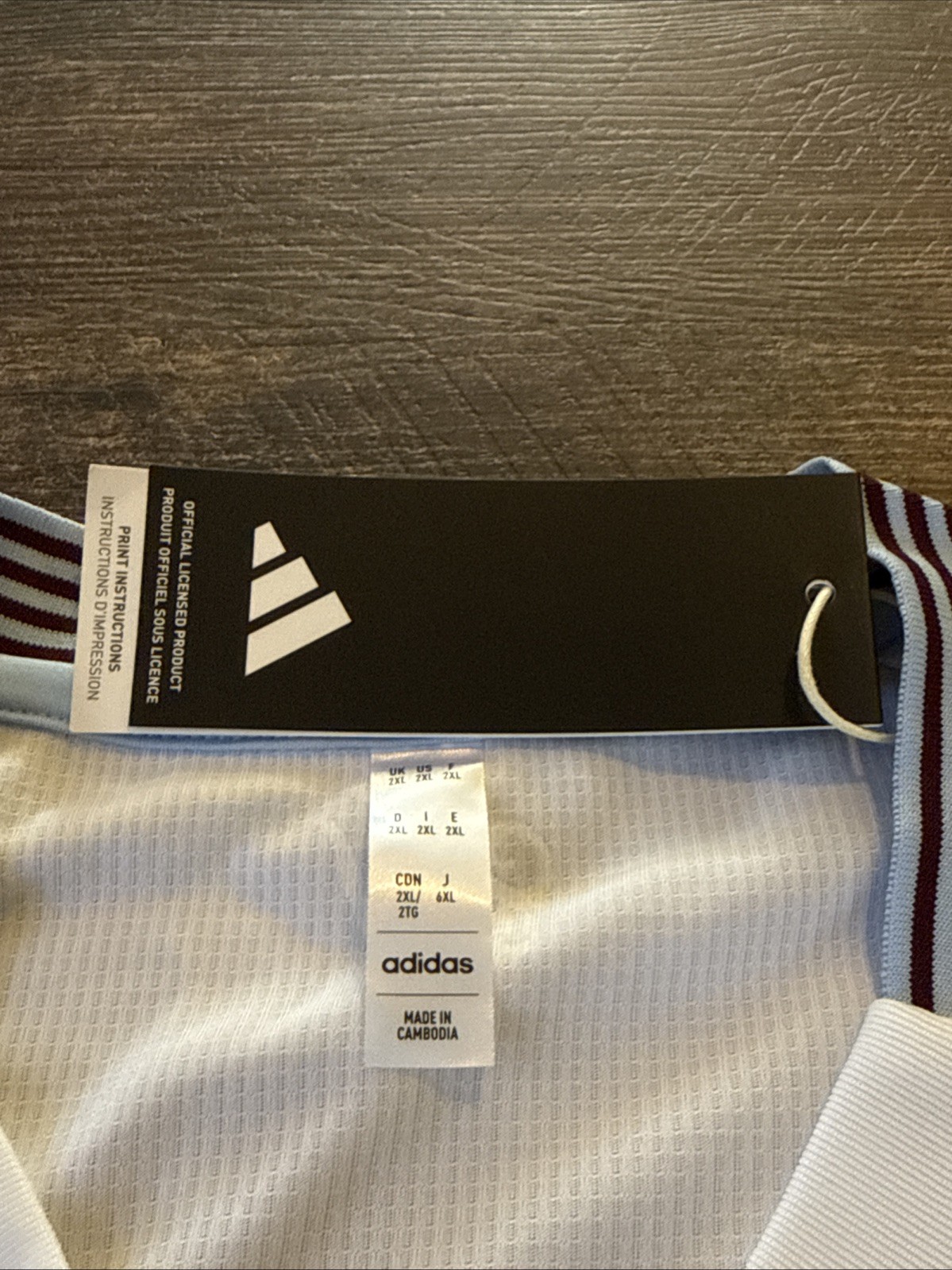 2024-25 Adidas Men’s Aston Villa Away White Soccer Jersey XXL 2XL