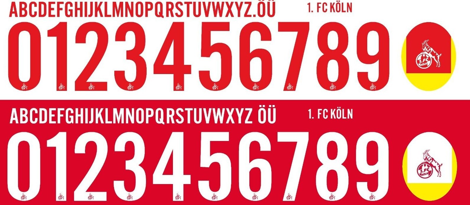 Name&Number Set For 1. FC Köln Koln 2016/2017 Home/Away Football
