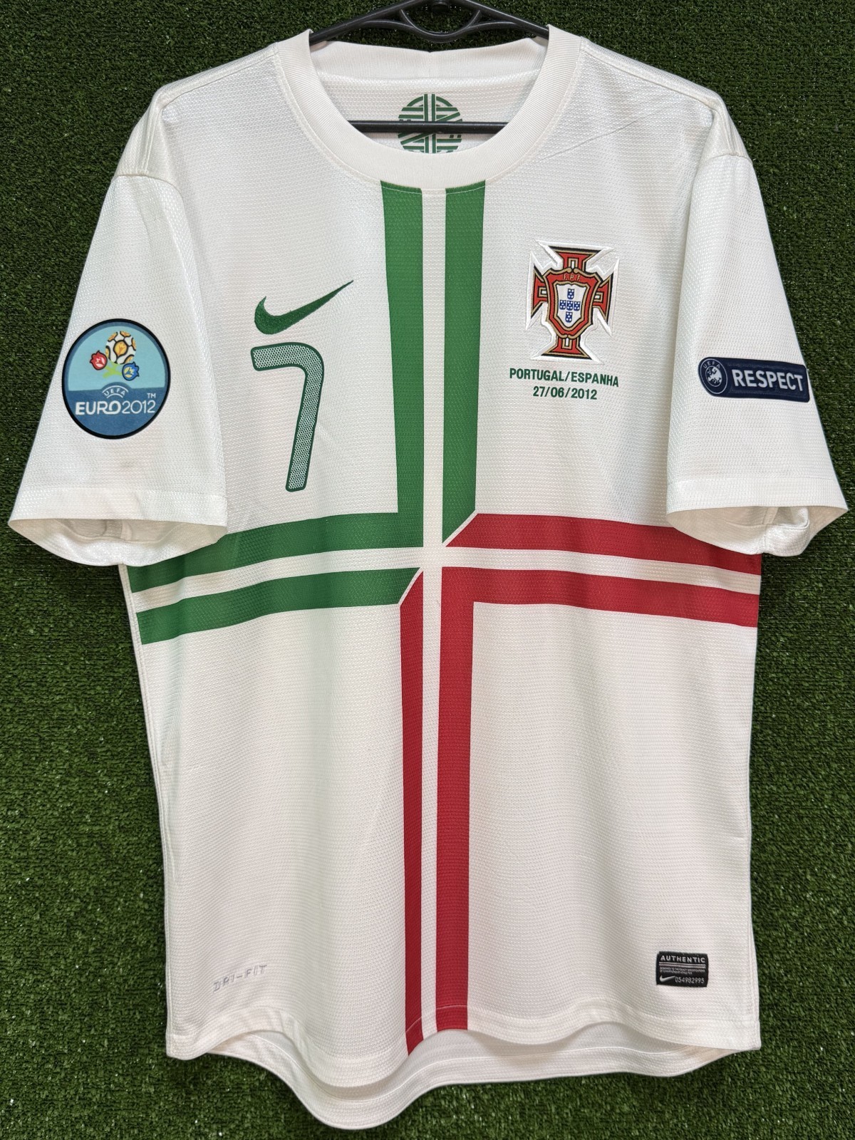 RONALDO #7 MEN’S PORTUGAL vs SPAIN 2012/2013 FOOTBALL SOCCER SHIRT JERSEY SIZE M