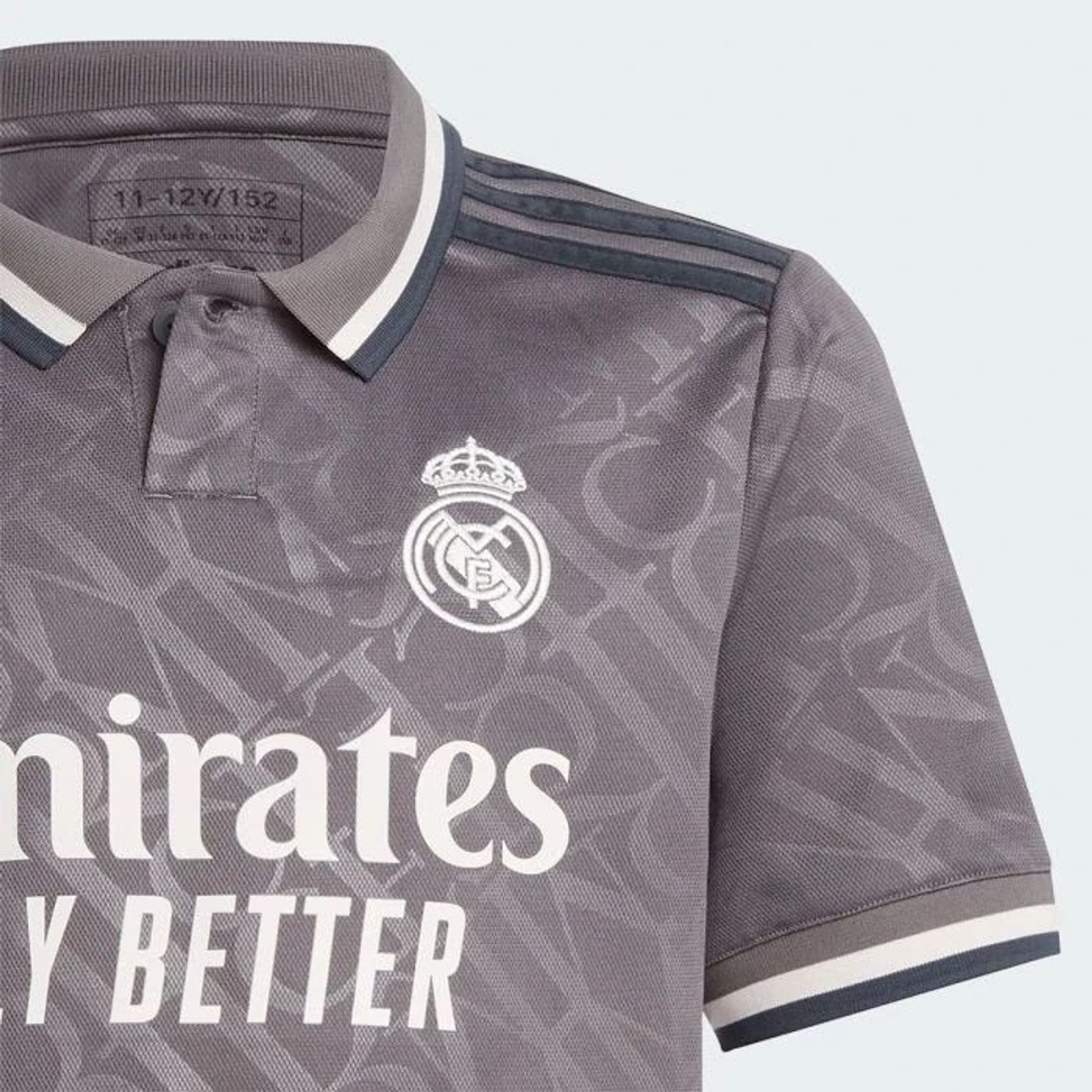 Adidas Real Madrid La liga 3rd Jersey 16Y-17Y Gray IT3438 Youth Size XL NEW