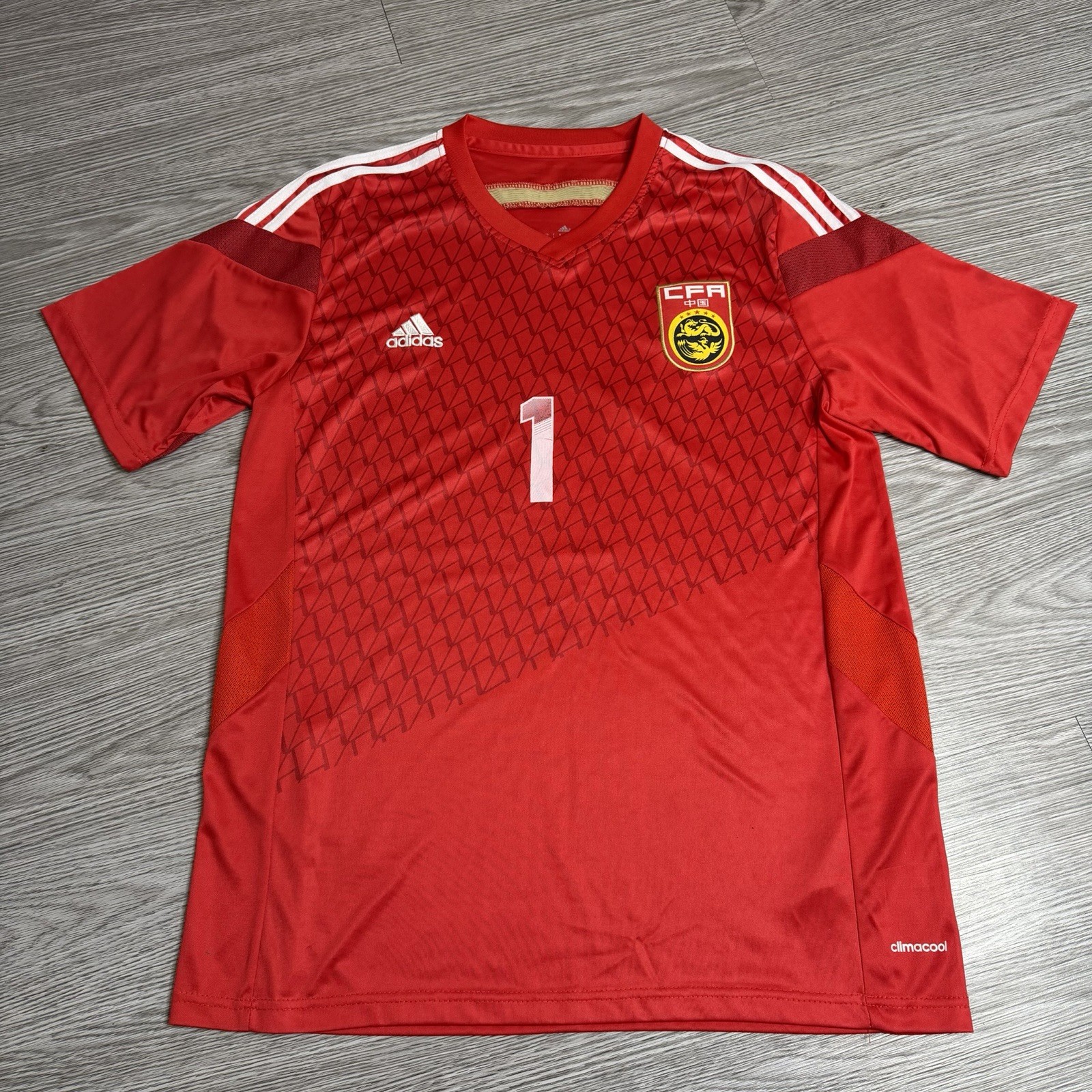 China CFA National Team Football Jersey Adidas Home Kit 2014 2015 Sz Large Men’s